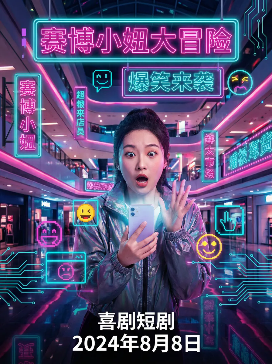 如何把自己弄到喷泉视频 搞笑喜剧短剧 - 赛博小妞大冒险海报